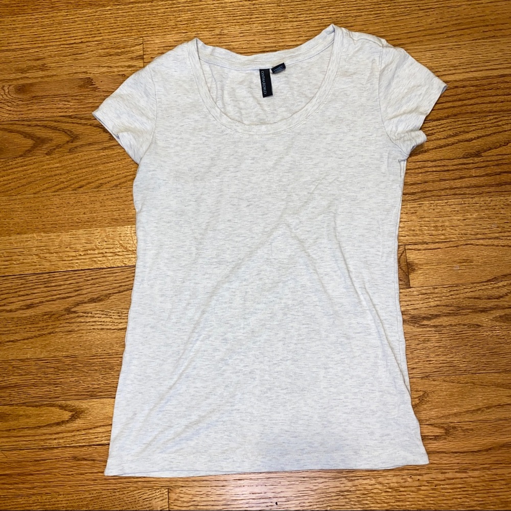 Scoop Neck Plain Grey T Shirt